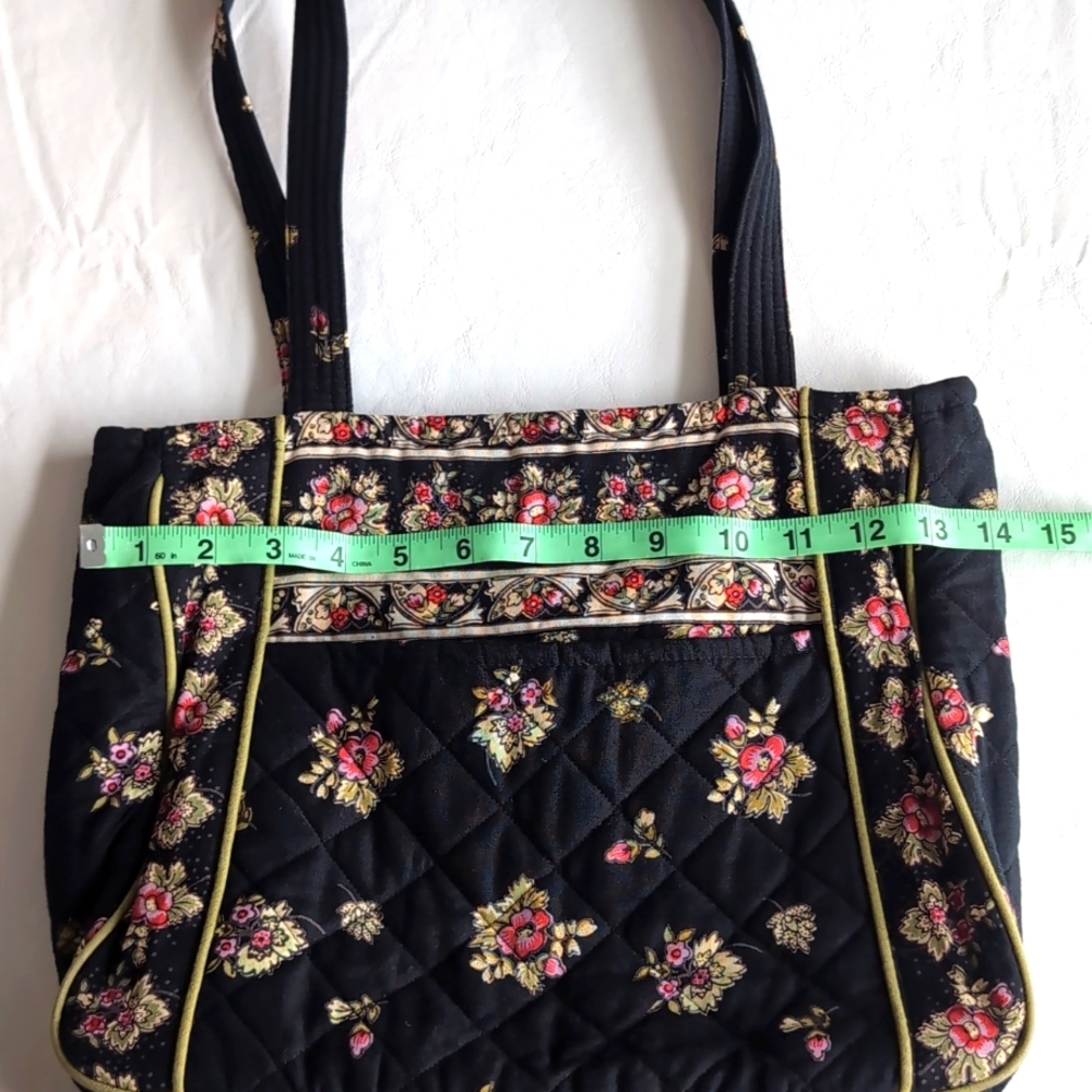Victorian Heart Quilted Black and Floral Bag w/ Coin Purse and Snap in K… - Picture 8 of 8